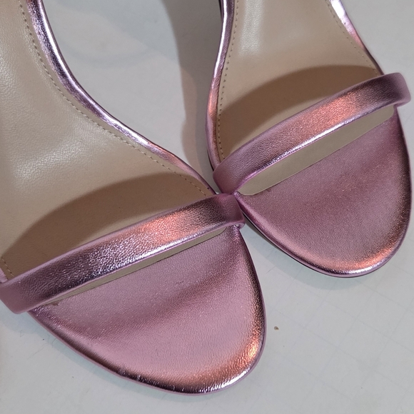 NWB RACHEL ZOE Sz 7, Metallic Pale Pink, Ema 2 Stiletto Sandal, Leather - Picture 2 of 7